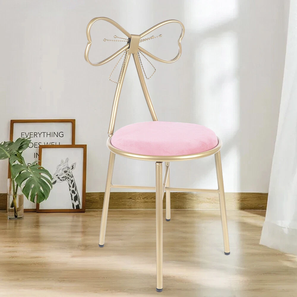 Pink Chair Velvet Chair Light Luxury Princess Chair Butterfly
