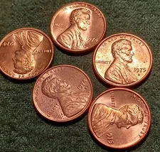 1974 P,S And D 1975 P AND D RED BU LINCOLN CENTS. UNCIRCULATED  FREE SHIPPING 