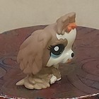 Littlest Pet Shop LPS #2130 Dog Lhasa Apso Puppy Brown Red Bow Blue Eyes Figure — photo 2