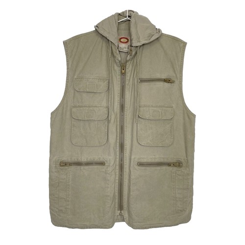 Vintage 80s Banana Republic Tan Utility Fishing Vest Mens M Safari