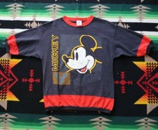 Rare Vtg 90s 80s Disney Mickey Mouse Shirt Ringer Style all over Small