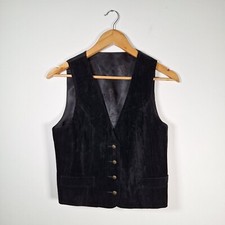 Vintage Hamells Petites Black Velvet Waistcoat Size M