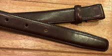 TRAFALGAR LEATHER SKINNY BELT ONLY  SIZE 42  DARK BROWN PREOWNED