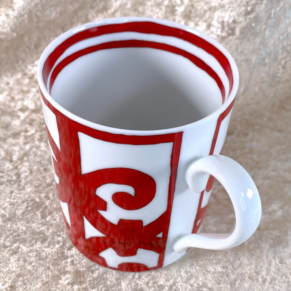 Hermes Mug Cup Balcon du Guadalquivir Red Porcelain