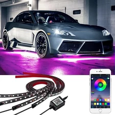 RGB LED Strip Under Car Tube Underglow Underbody System Neon Light Kit