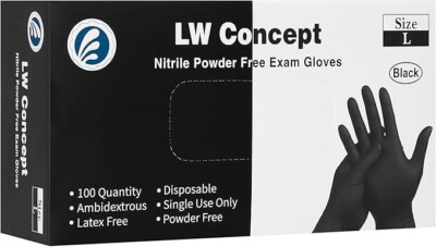 New 100pcs Nitrile 5MIL Black Disposable Gloves-Latex Free Non Rubber Gloves