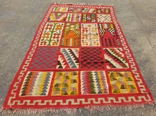 Vintage Traditional Handcrafted Afghani Kilim Rug for Home Décor 277x158 cm