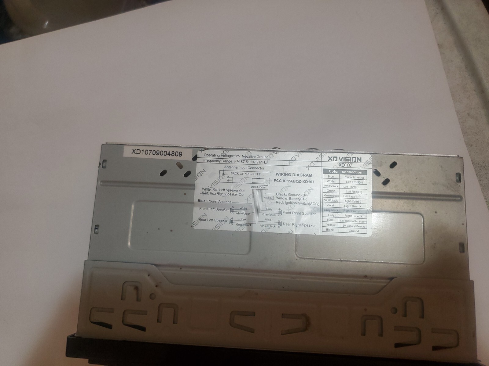 XO VISION XD107 Car Radio Bluetooth System Unused&nbsp;