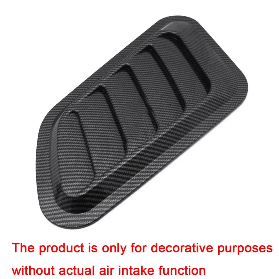 2x Capa frontal estilo fibra de carbono lateral fluxo de ar tampa orifício de ventilação decoração universal - Imagem 2 de 4