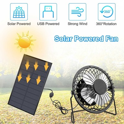 Mini Ventilator Solar Panel Powered Fan Air Extractor 4 inch Solar Exhaust Fan
