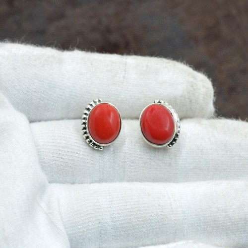 Boucles D'oreilles Pendantes Artisanales En Corail Rouge – Femme