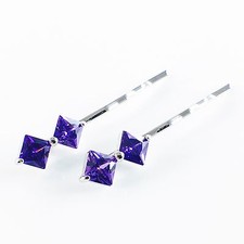 USA Bobby Pin Hair Clip use Swarovski Crystal Hairpin Elegant Simple Purple 18