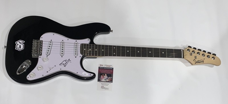 BRENT SMITH SIGNED BLACK ELECTRIC GUITAR SHINEDOWN AUTOGRAPHED PROOF JSA COA