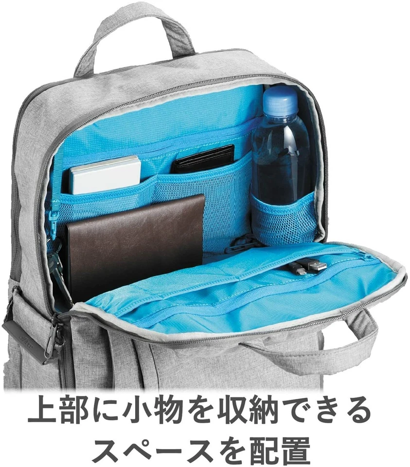 ELECOM Bolsa para Cámara Mochila Alto Grado L Tamaño 15.6 pulgadas Almacenamiento para PC?Gris Foto 4 de 4