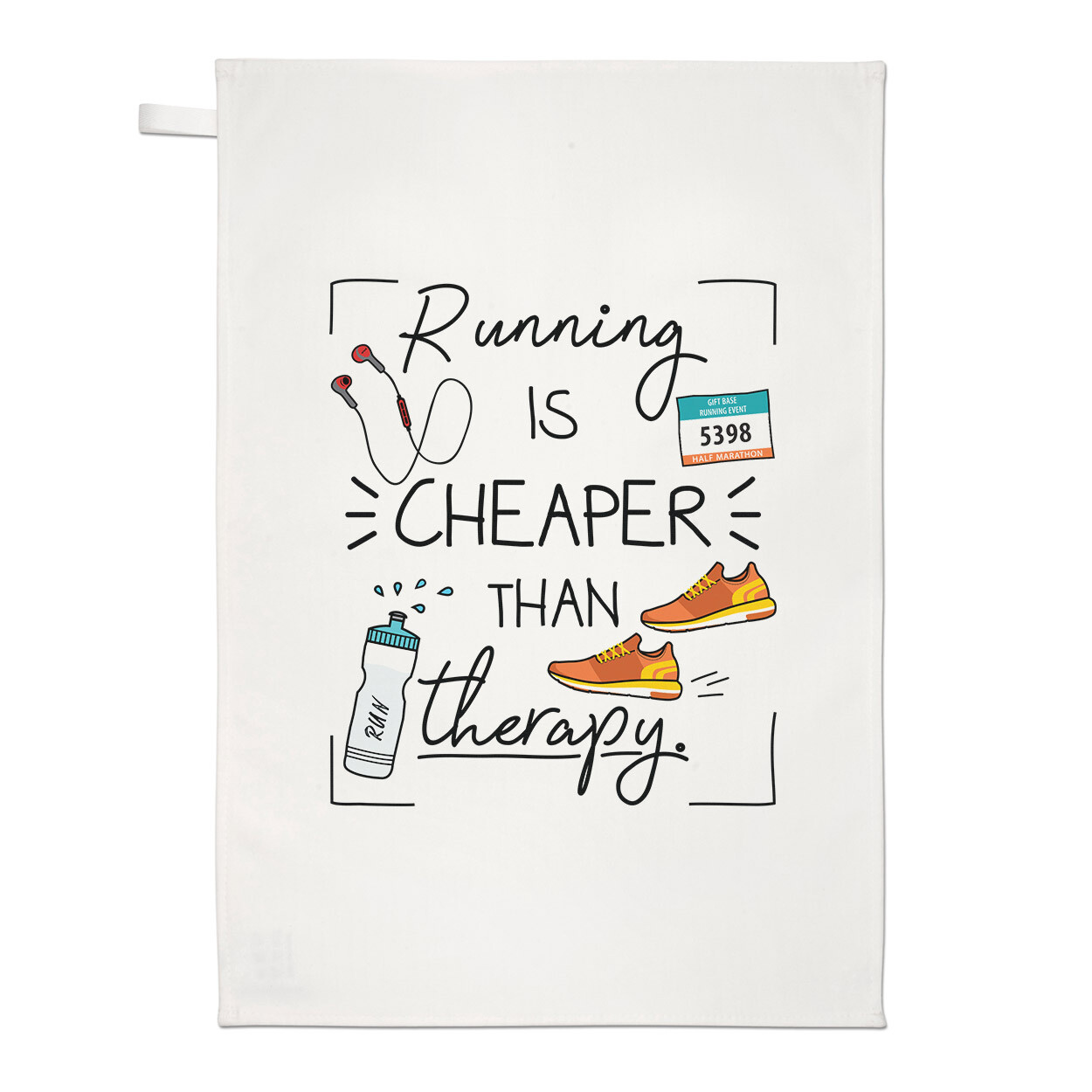 Running Es más Barato Que Terapia Té Toalla Plato Paño Broma Ejercicio Marathon