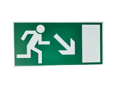 Sign Escape Route Downwards to the Right (2 pcs)