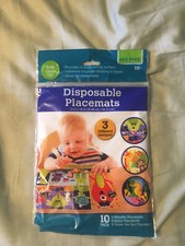 DISPOSABLE PLACEMATS BPA FREE PACK OF 10 3 Different Designs 12x18 Baby Supply