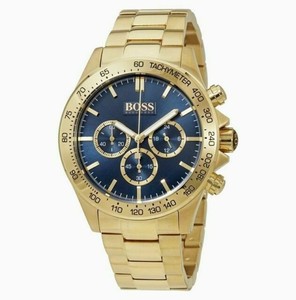 Neuf Hugo Boss Homme HB 1513340 cadran bleu ton or Montre livraison le jour  suivant | eBay