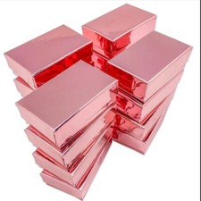 Lot 10 Small Jewelry Gift Boxes 1.5 X 2.5 X 1 21 Metalic Rose Gold Cotton Fill