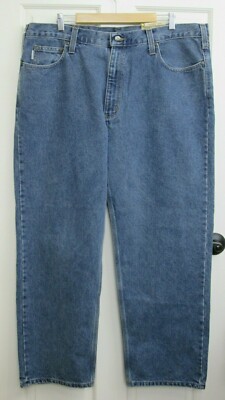 NWT Carhartt Straight Jeans Mens Size 42x30 Medium Wash Relaxed