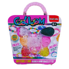 Rubber Band Bracelet Set Butterfly Box - 300 Colorful Loom Rubber Bands