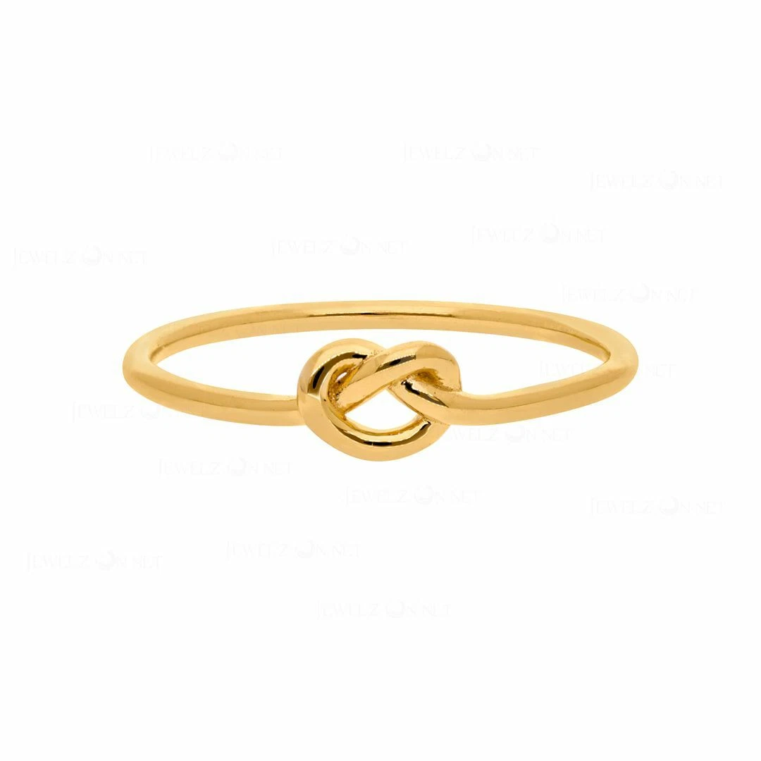 14K Solid Plain Gold Knot Design Ring Handmade Size 3 to 8 US Jewelzofny