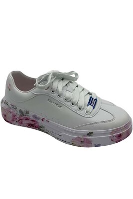 Skechers Cordova Classic Washble Lace Up Sneakers Painted Floral White 