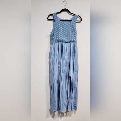Altar'd State Blue Maxi Lace Upper Dress with Front Slit Size L | eBay Altar'd State Blue Maxi Lace Upper Dress with Front Slit Size L | eBay