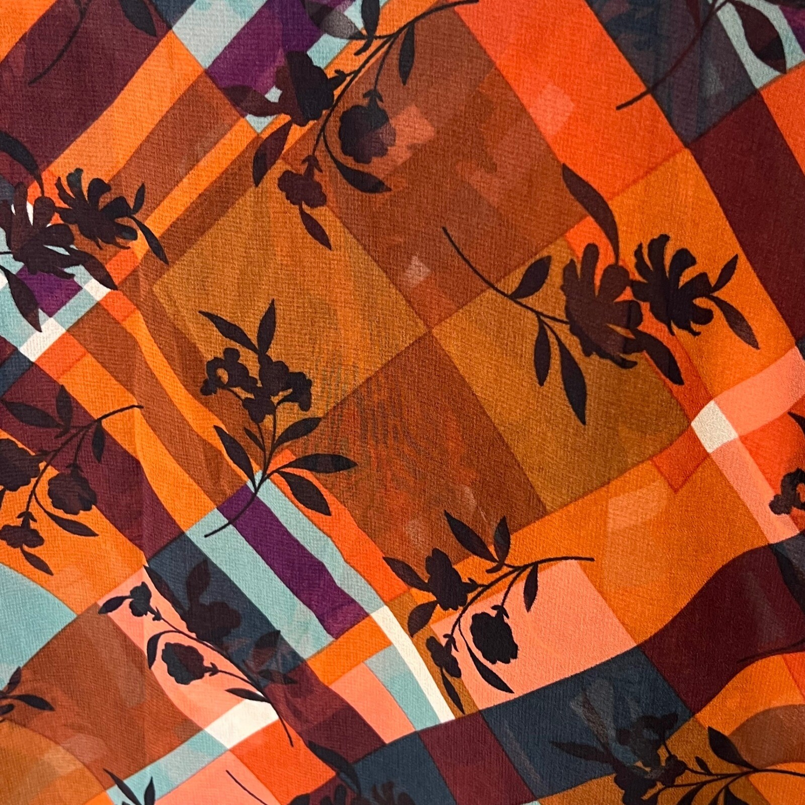 Cabi 2 Piece Sheer Blouse Top Cami Floral Plaid P… - image 16