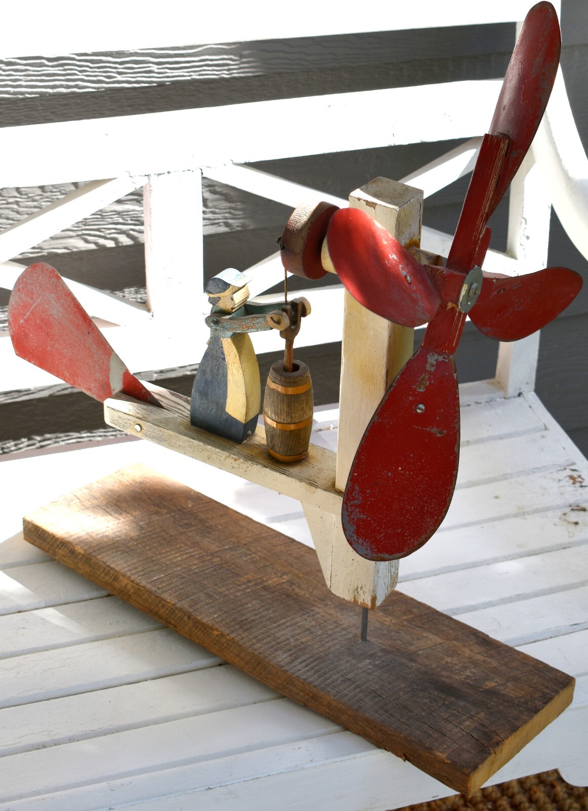 FOLK ART butter churn whirlygig whirlgig windmill primitive antique ...