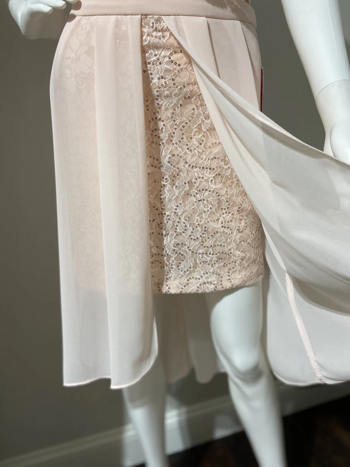 Amy Byer So 14 女孩亮片装饰高低连衣裙套装玫瑰 — 第 3/4 张图片