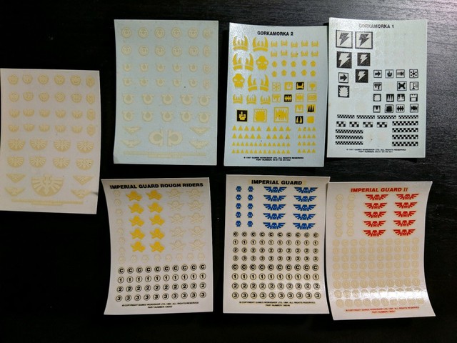 WARHAMMER 40K TRANSFER SHEET transfers Decal Imperial Guard Orks Space ...