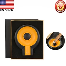 Galiner Cigar Ashtray Single Slot Travel Cigarate Ash Holder Yellow Round Gift