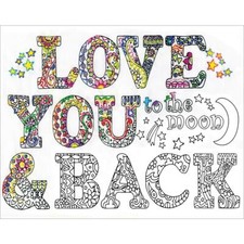 LOVE YOU TO THE Tela Estampada para Bordar 14x18 In por ZENBROIDERY 4042 NUEVO