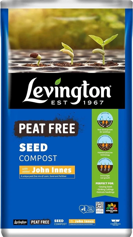 Levington Peat Free Seed Compost with added John Innes 25 Litres