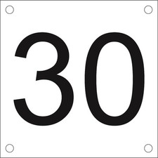 30 St&uuml;ck - 100x100 Lasergravierte Zahl Plakette, Etiketten, Schlie&szlig;fach, Kneipe, Restaurant, Club