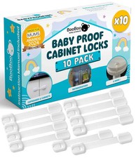 Booboo  10 Pack Premium Cabinet Locks Baby Proofing, Child Proof Cabinet Locks