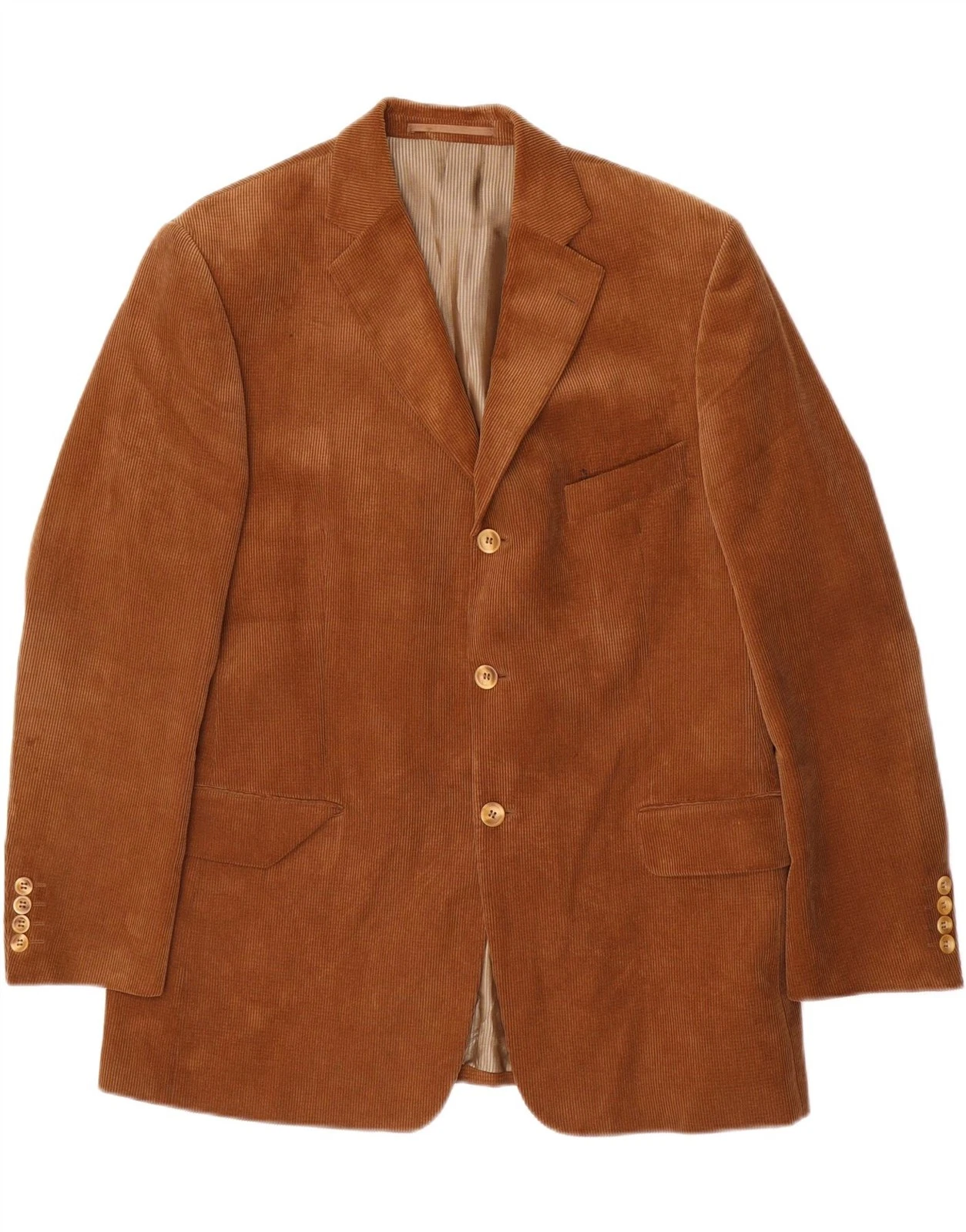 DOUGLAS Mens 3 Button Blazer Jacket Size 42 Large Brown Polyester AV11