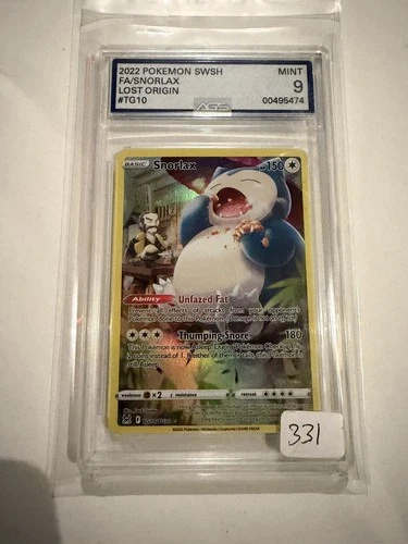 2022 Pokemon SWSH FA / Snorlax #TG10 Lost Origin AGS 9 MINT 🔥