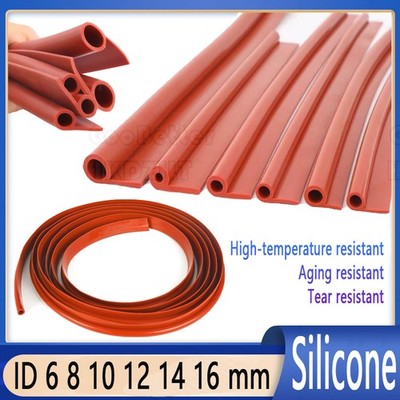 Silicone Rubber Seal P Profile Draught Excluder Guard Protector Red ID 6 - 16 mm