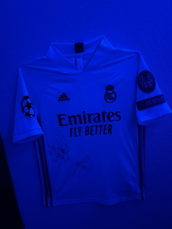 Adidas Real Madrid Emirates Fly Better Signed Jersey Mbappé UCL