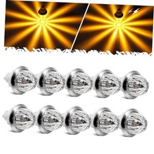10 Pcs 3/4 inch LED Watermelon Side Marker Dual Function Strobe  Marker Amber