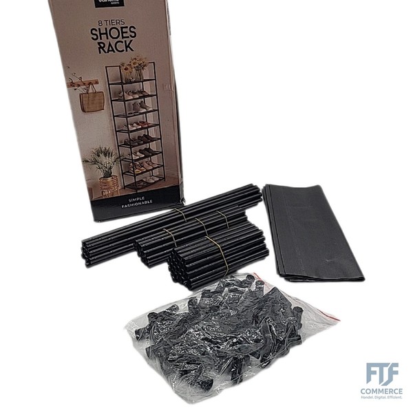 Edihome, Schuhregal, 8 Ebenen, (46 X 27 X 141 Cm), Schuhschrank Schmal, Schmale-image