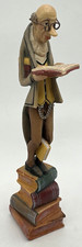 LEPI Original Woodcarvings Librarian Book Carl Spitzweg Man Italy 5.5"