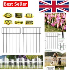 10.8 Feet Garden Fence, 10 Panels, 17in H x 13in W, Rustproof Metal, Decorati...