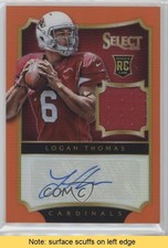 2014 Panini Select Rookie Jerseys Orange Prizm 10/20 Logan Thomas Auto READ 3c4