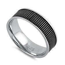 925 Sterling Silver Spotted Band Ring