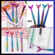 Mermaid Ballpoint P SHAPE PEN GIRLS BOYS  NOVELTY Sparkly Glitter Pens
