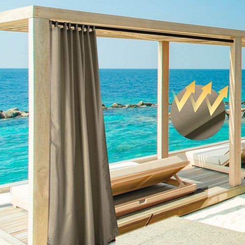 54"x96" Outdoor Curtain Panel Tab Top Drape UV30+ Pergola Porch Garden 8 Pack - Picture 3 of 9