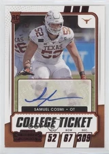 2021 Contenders Draft Picks Game Ticket Red Samuel Cosmi #195 Rookie Auto RC 1x1